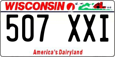 WI license plate 507XXI