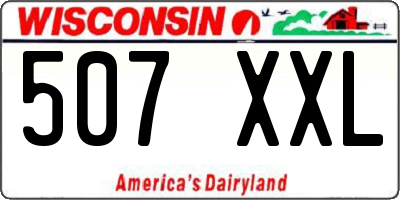 WI license plate 507XXL
