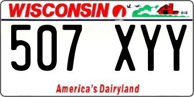 WI license plate 507XYY