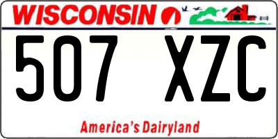 WI license plate 507XZC
