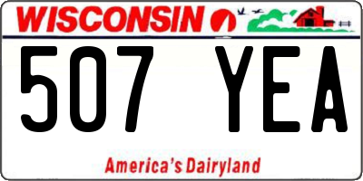 WI license plate 507YEA
