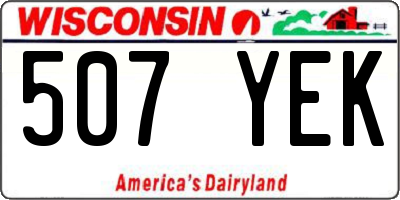 WI license plate 507YEK
