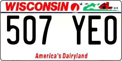 WI license plate 507YEO