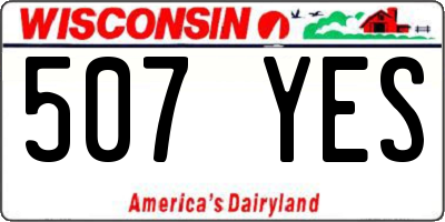 WI license plate 507YES