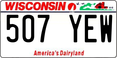 WI license plate 507YEW