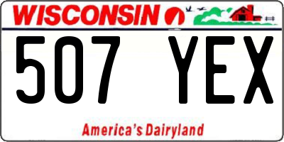 WI license plate 507YEX