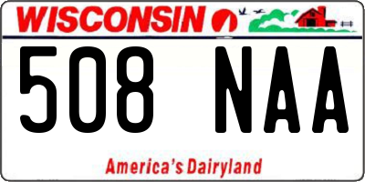 WI license plate 508NAA