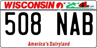 WI license plate 508NAB