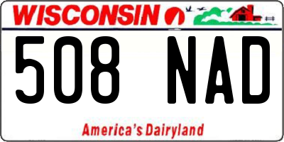 WI license plate 508NAD