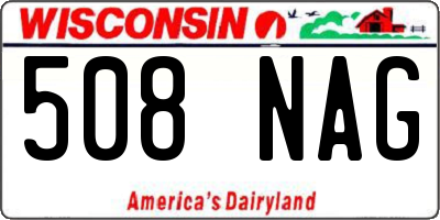 WI license plate 508NAG