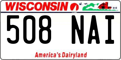 WI license plate 508NAI