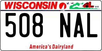 WI license plate 508NAL