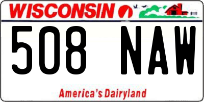 WI license plate 508NAW