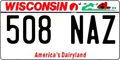 WI license plate 508NAZ