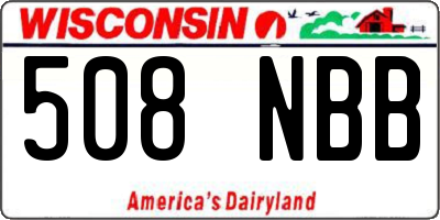 WI license plate 508NBB