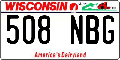 WI license plate 508NBG