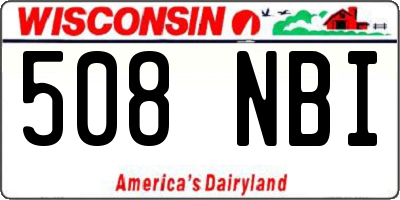 WI license plate 508NBI