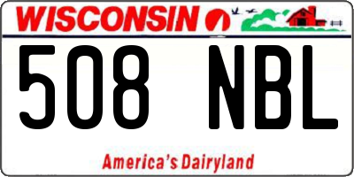 WI license plate 508NBL