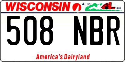 WI license plate 508NBR