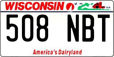 WI license plate 508NBT
