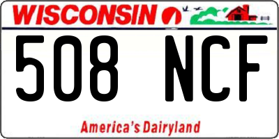 WI license plate 508NCF