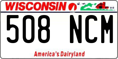 WI license plate 508NCM
