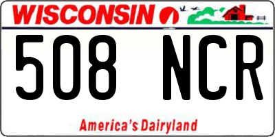 WI license plate 508NCR