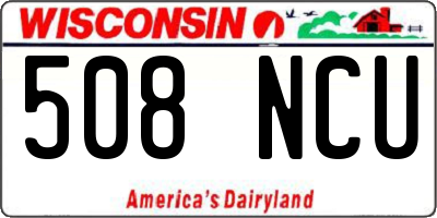 WI license plate 508NCU