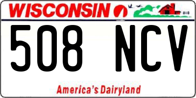 WI license plate 508NCV