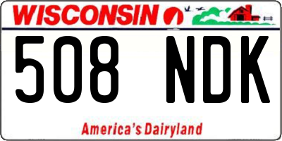 WI license plate 508NDK