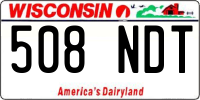 WI license plate 508NDT
