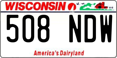 WI license plate 508NDW