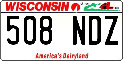WI license plate 508NDZ