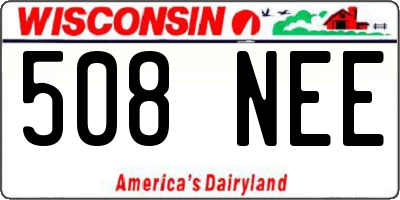 WI license plate 508NEE