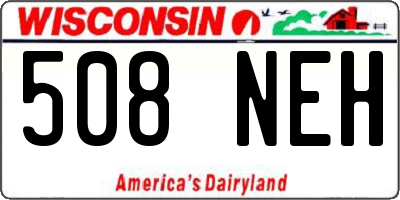 WI license plate 508NEH