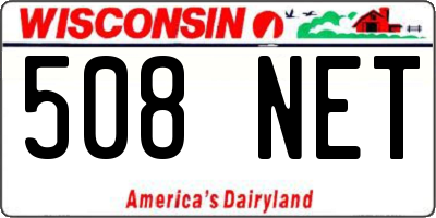 WI license plate 508NET