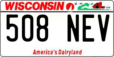 WI license plate 508NEV