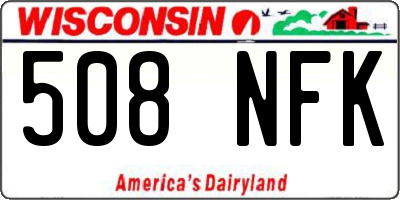 WI license plate 508NFK