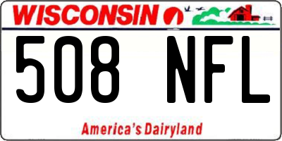 WI license plate 508NFL