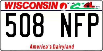 WI license plate 508NFP