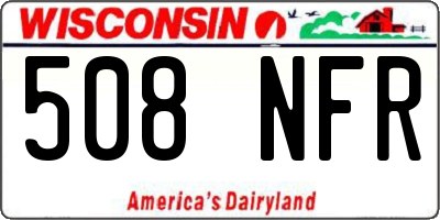 WI license plate 508NFR