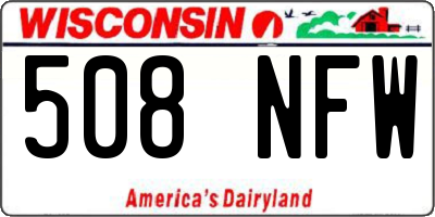 WI license plate 508NFW