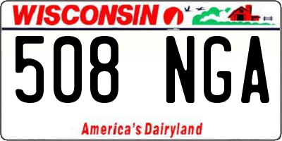 WI license plate 508NGA