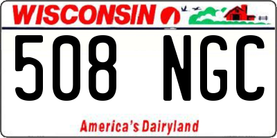 WI license plate 508NGC