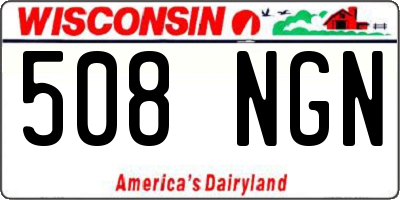 WI license plate 508NGN