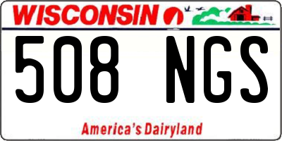 WI license plate 508NGS