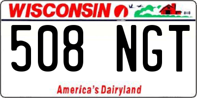 WI license plate 508NGT