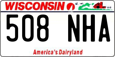 WI license plate 508NHA