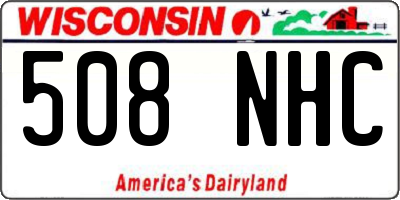 WI license plate 508NHC