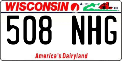 WI license plate 508NHG